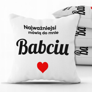 PODUSZKA Biala 40x40 Dużo WZORÓW Prezent dla BABCI
