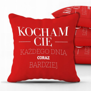 PODUSZKA Prezent na WALENTYNKI Kocham CIĘ Wzory
