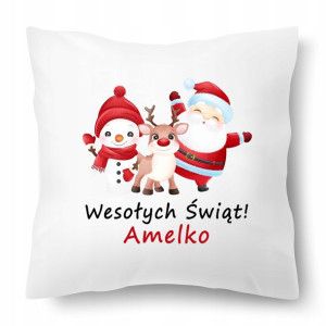 PODUSZKA ŚWIĄTECZNA PREZENT Własne IMIĘ MiX Wzorów