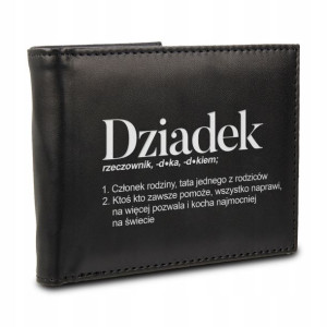 PORTFEL Skórzany Prezent dla DZIADKA Różne Grafiki