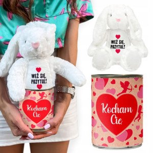 PRZYTULANKA Królik Prezent na WALENTYNKI + PUSZKA