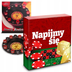 RULETKA Gra Imprezowa NAPIJMY SIĘ MiX + Kieliszki