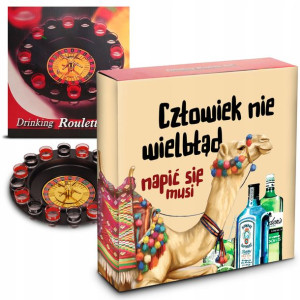 Śmieszny PREZENT RULETKA Gra Imprezowa + Kieliszki
