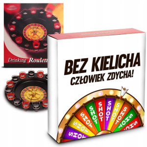 Śmieszny PREZENT RULETKA Gra Imprezowa + Kieliszki