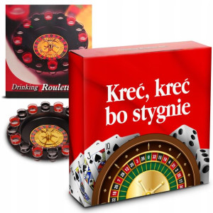 Śmieszny PREZENT RULETKA Gra Imprezowa + Kieliszki