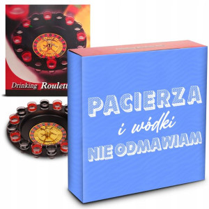 Zabawny PREZENT RULETKA Gra Imprezowa + Kieliszki