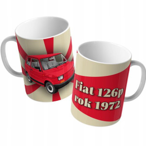 KUBEK Biały 1972 PRL Prezent Fiat 126p MALUCH 01