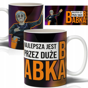 Kubek Biały 330ml Prezent Babka Przez Duże B Wzory