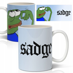 Kubek Biały 330ml Prezent Śmieszne Sadge Wzory