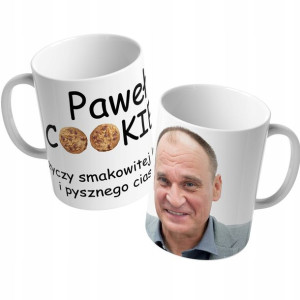 KUBEK Biały 330ml Śmieszny Politycy COOKIES 01