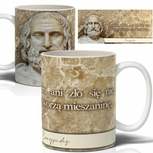 Kubek Biały Prezent Antyk Cytaty Eurypides Wzory