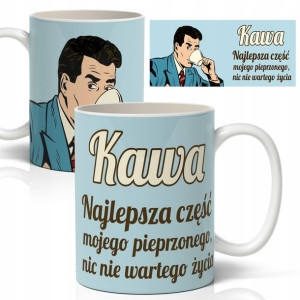 Kubek Biały Prezent Śmieszne Kawa Energia Wzory
