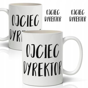 Kubek Biały Prezent Śmieszne Ojciec Dyrektor Wzory