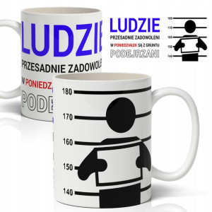 Kubek Biały Prezent Śmieszne Poniedziałek Wzory