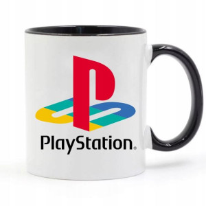 Kubek Biały Uchwyt Czarny Prezent Playstation 01
