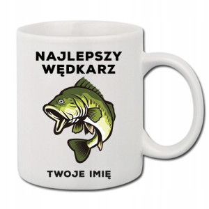 Kubek Biały Własne IMIĘ Prezent dla WĘDKARZA 07
