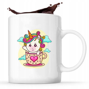 Kubek Biały z nadrukiem Prezent wzór UNICORN 07