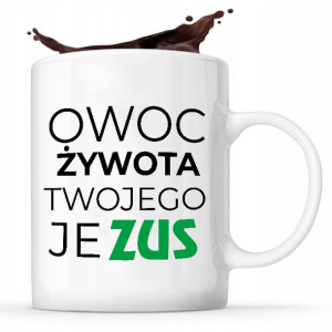 Kubek Biały z nadrukiem zabawny prezent ZUS 01