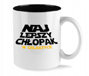 KUBEK Czarny Najlepszy CHŁOPAK w GALAKTYCE Wzory