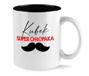 KUBEK Czarny Prezent dla SUPER CHŁOPAKA MiX WZORÓW