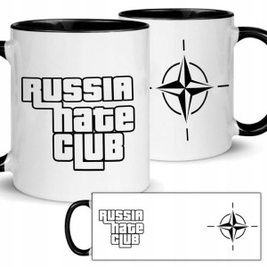 KUBEK Czarny Prezent RUSSIA HATE CLUB Dużo WZORÓW