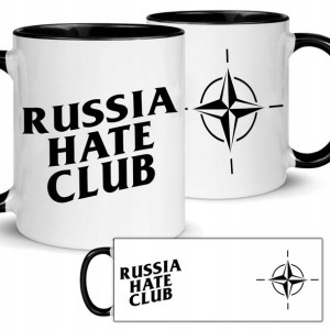 KUBEK Czarny Prezent RUSSIA HATE CLUB Dużo WZORÓW