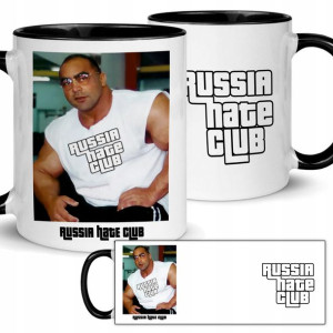 KUBEK Czarny Prezent RUSSIA HATE CLUB Dużo WZORÓW