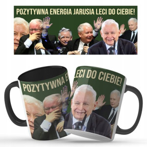 KUBEK Czarny Śmieszny PREZENT PREZES PIS KACZYŃSKI