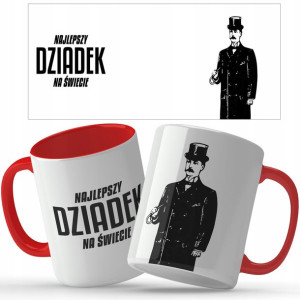 KUBEK Czerwony Prezent na DZIEŃ DZIADKA MIX WZORÓW