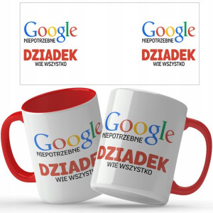 KUBEK Czerwony Prezent na DZIEŃ DZIADKA MIX WZORÓW