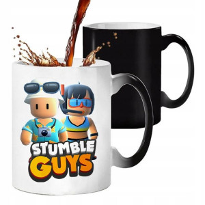 KUBEK MAGICZNY Czarny STUMBLE GUYS Prezent WZORY