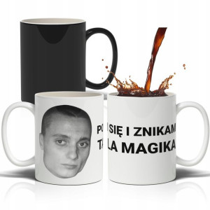 KUBEK Magiczny Czarny Znikający dla Fana MAGIK 01
