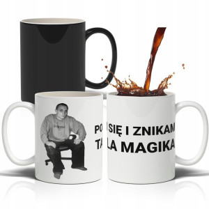 KUBEK Magiczny Czarny Znikający dla Fana MAGIK 02