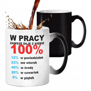KUBEK MAGICZNY Prezent do PRACY Śmieszne WZORY MiX