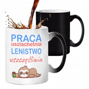 KUBEK MAGICZNY Prezent LENISTWO Śmieszne WZORY MiX