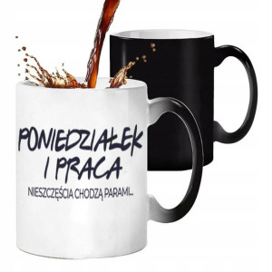 KUBEK MAGICZNY Prezent Poniedziałek i PRACA Wzory