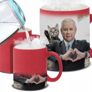 KUBEK MAGICZNY Śmieszny Prezent Prezes KACZYŃSKI