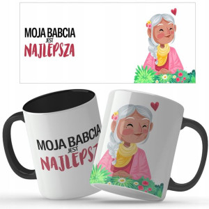 KUBEK Prezent dla BABCI Najlepsza BABCI Wzory MIX