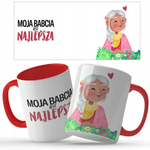 KUBEK Prezent dla BABCI Najlepsza BABCI Wzory MIX