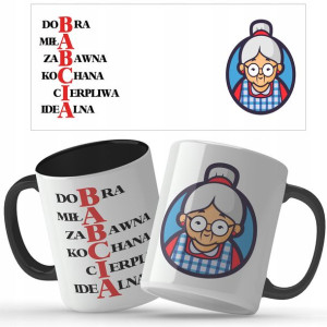 KUBEK Prezent dla BABCI Super dla BABCI MiX Wzorów