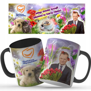 Kubek PREZENT Donald TUSK Miłego DZIONKA Wzory MIX