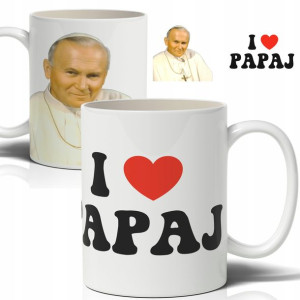 KUBEK PREZENT Jan Paweł II Śmieszne I love Papaj