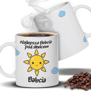 KUBEK Prezent NAJLEPSZA BABCIA pod SŁOŃCEM Wzory