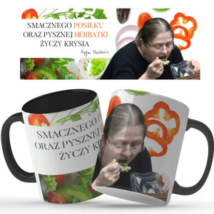 Kubek PREZENT Smacznego Posiłku Śmieszne WZORY PiS