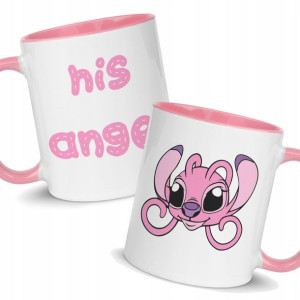 KUBEK Różowy His Angel LILO i STICH Dużo WZORÓW