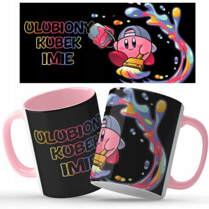 KUBEK Różowy Prezent KIRBY Wiele WZORÓW Twoje IMIĘ