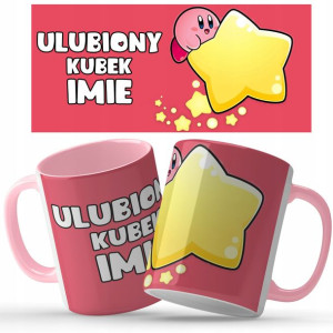 KUBEK Różowy Prezent KIRBY Wiele WZORÓW Twoje IMIĘ
