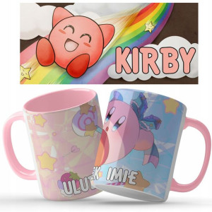KUBEK Różowy Prezent KIRBY Wiele WZORÓW Twoje IMIĘ