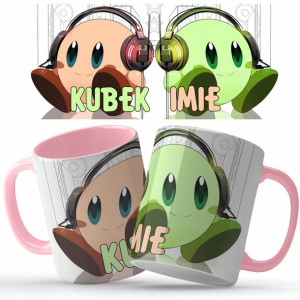 KUBEK Różowy Prezent KIRBY Wiele WZORÓW Twoje IMIĘ