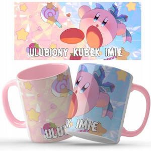 KUBEK Różowy Prezent KIRBY Wiele WZORÓW Twoje IMIĘ